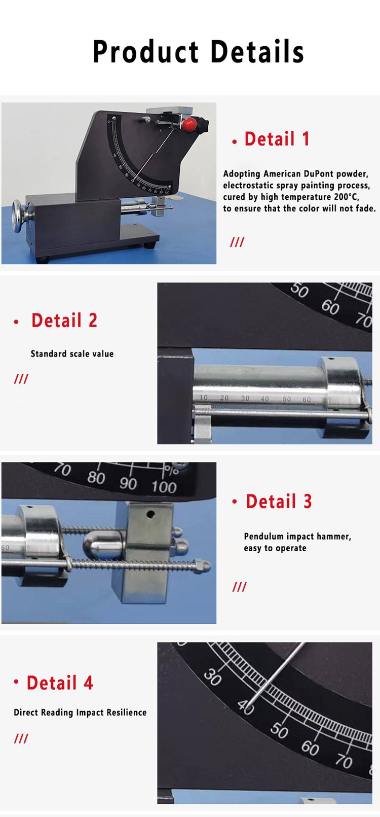 Rubber Rebound Resilience Impact Tester