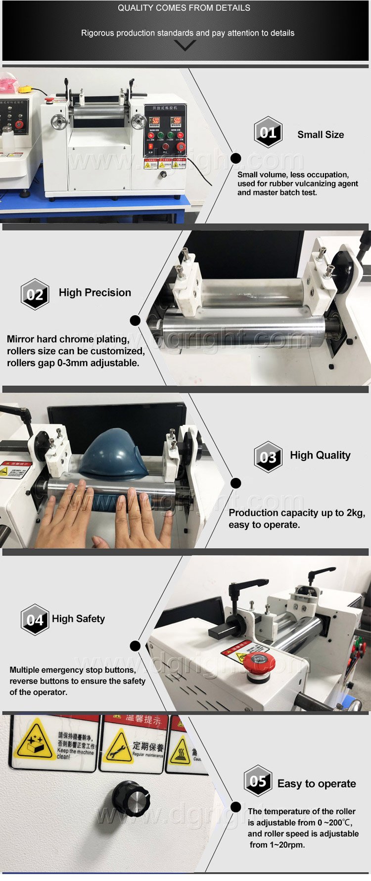 RT-110D Desktop Small Two Roll Mill Machine