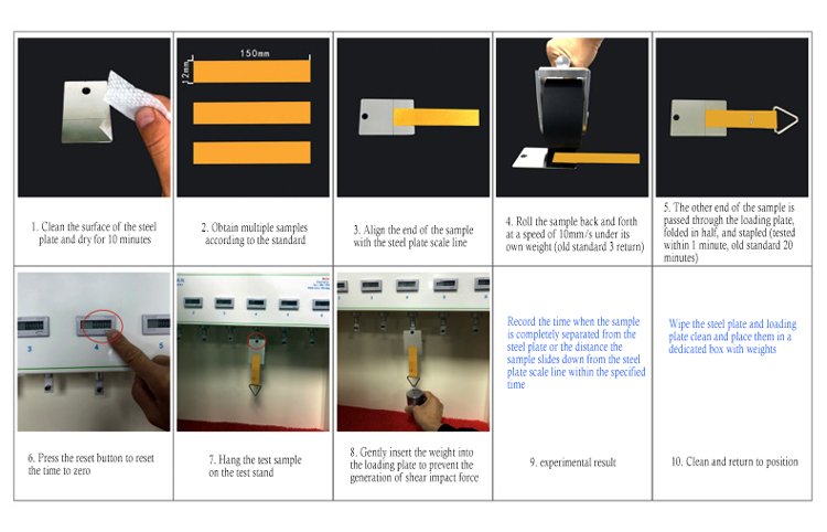 adhesive tape retention test method