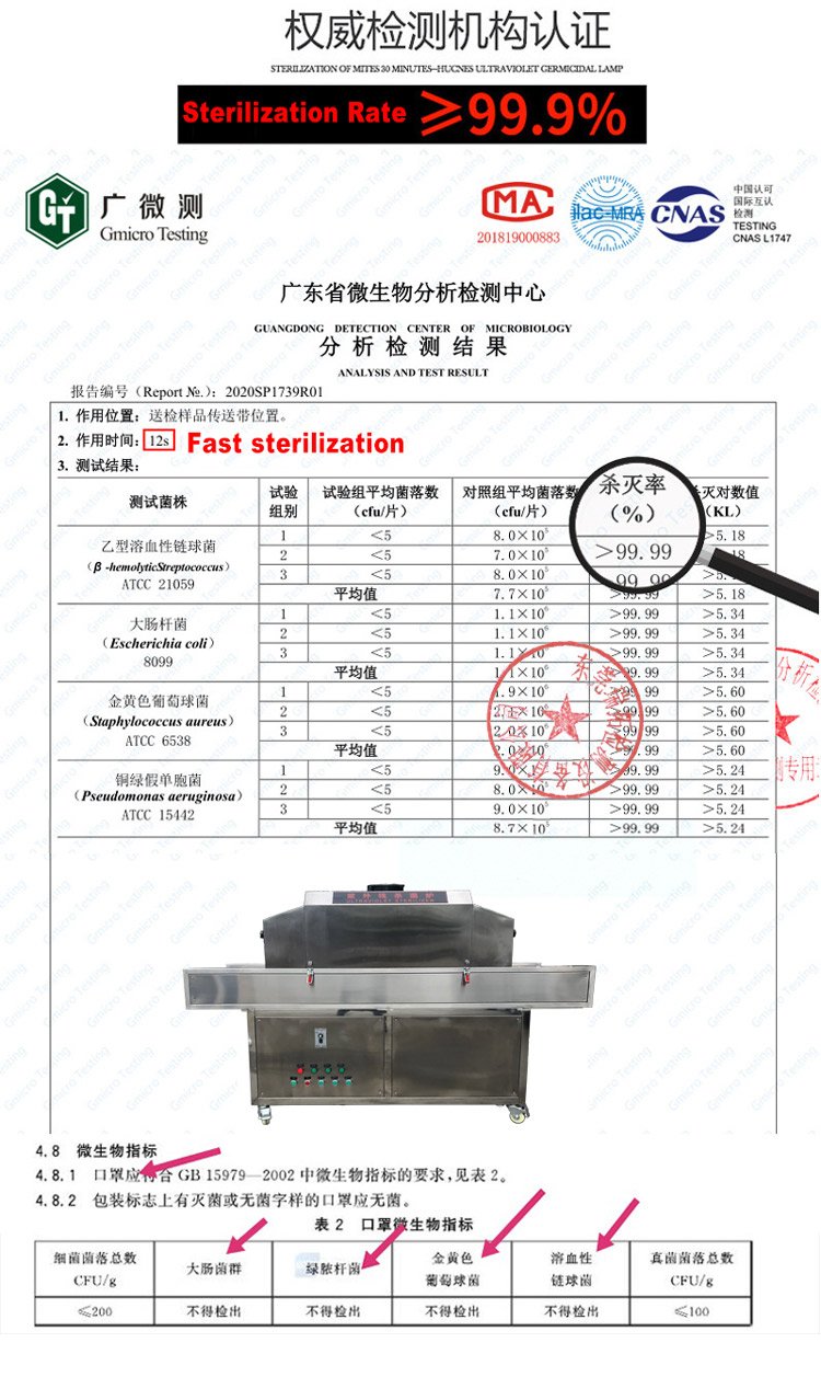 Tunnel UV Sterilization Machine