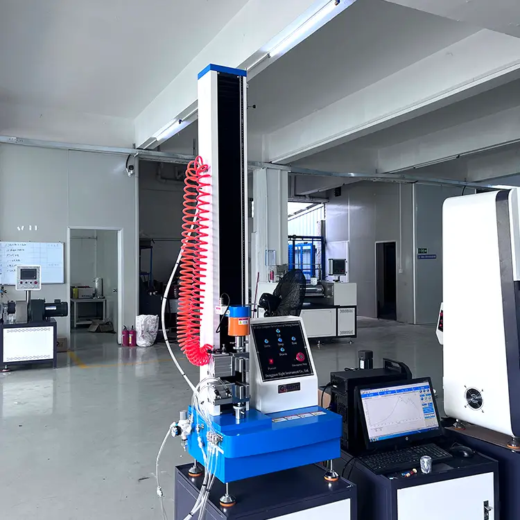 fabric tensile strength tester with pneumatic jaws