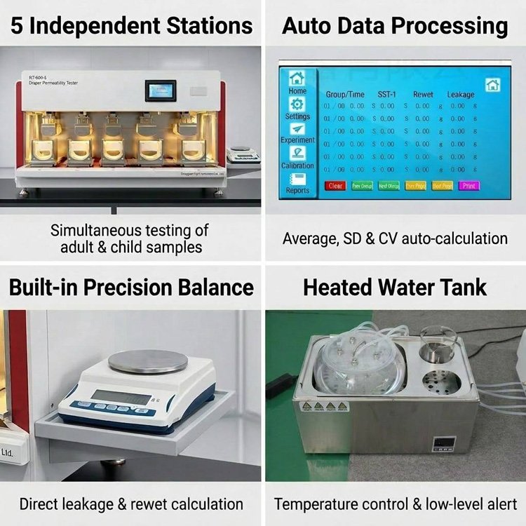 RT-860-5 Automatic Diaper Permeability Tester